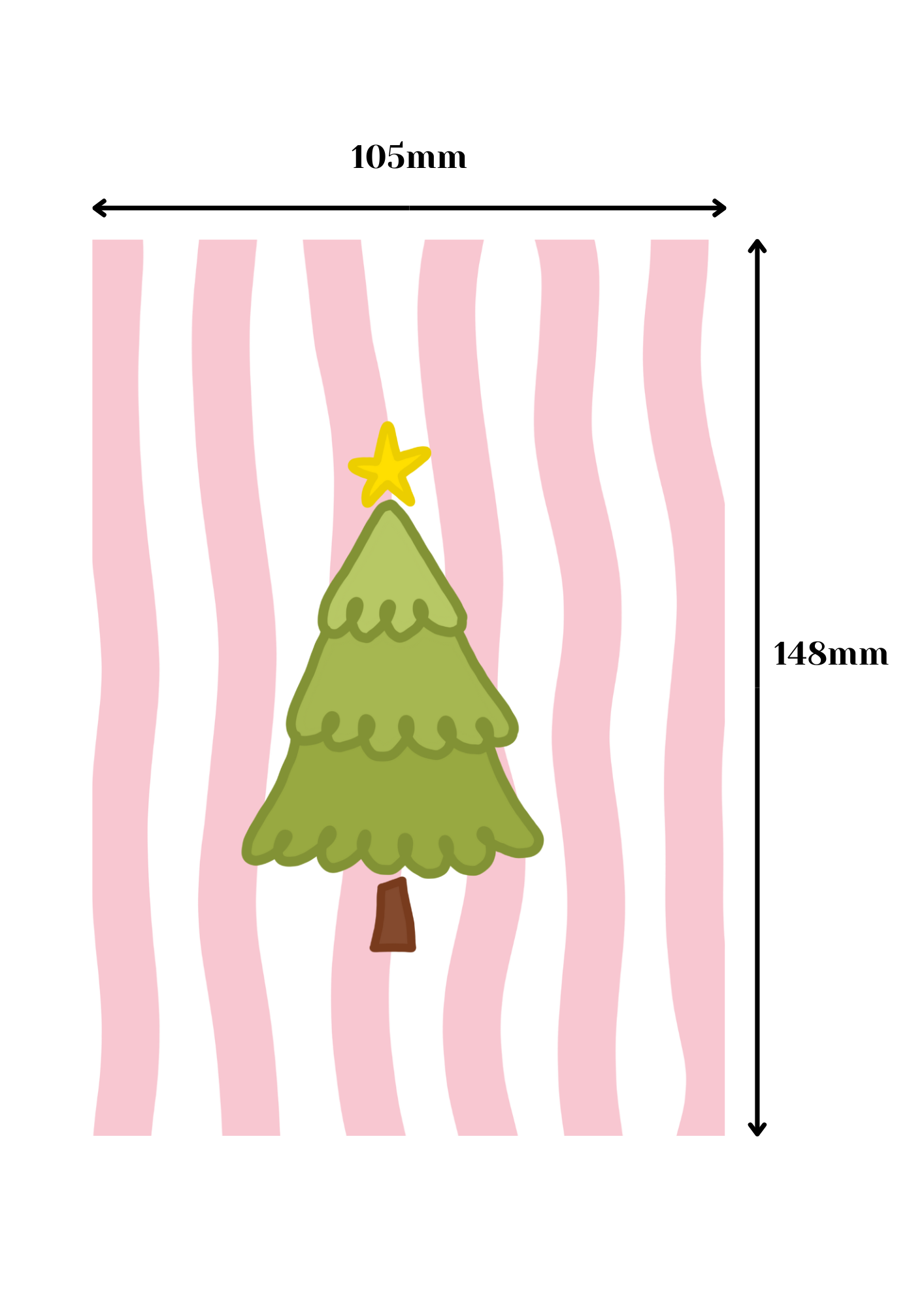 Pink Stripe Christmas Cards