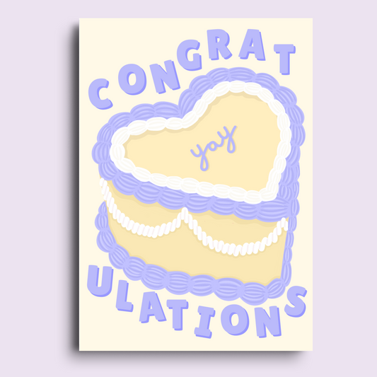 Congratulations Heart Cake Card