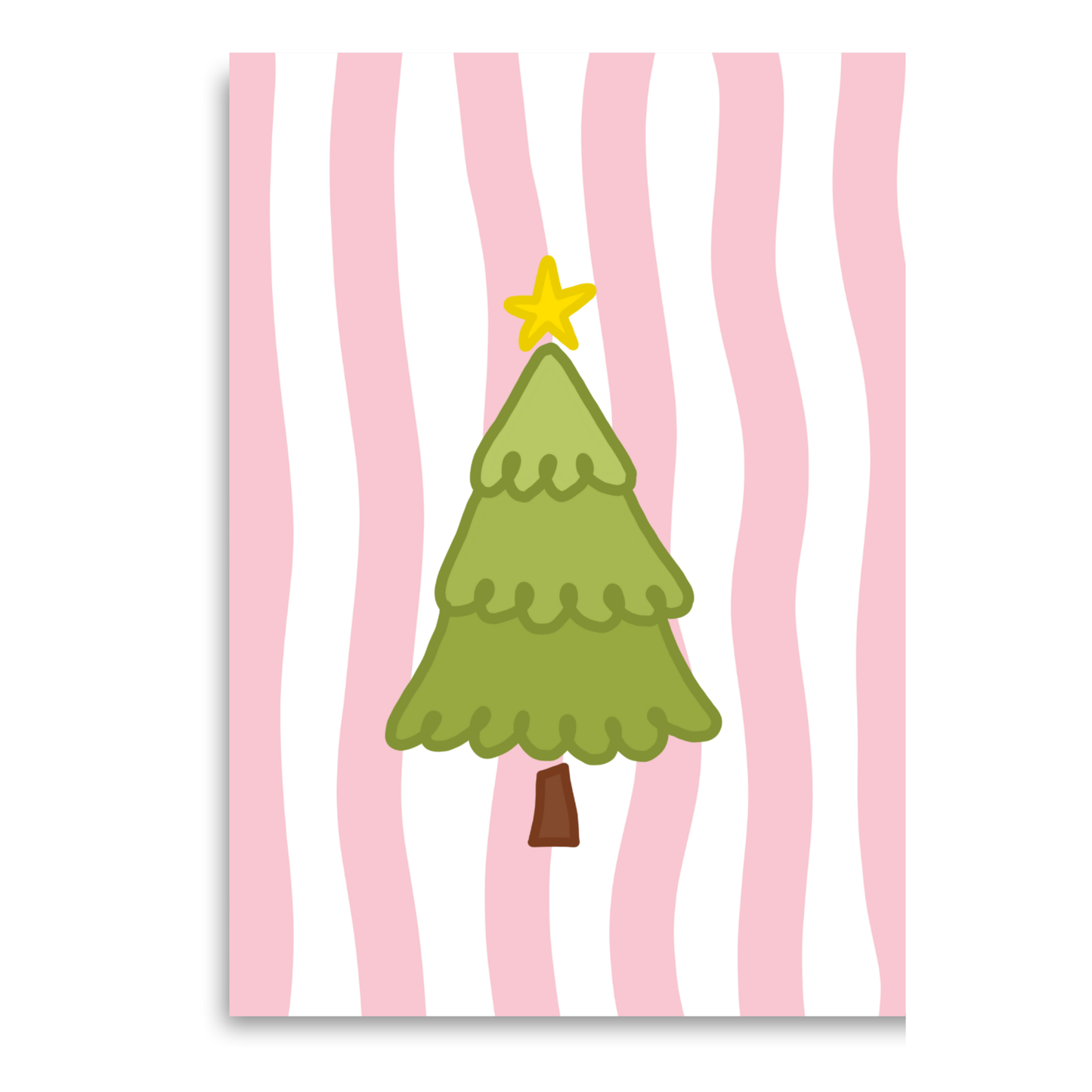 Pink Stripe Christmas Cards