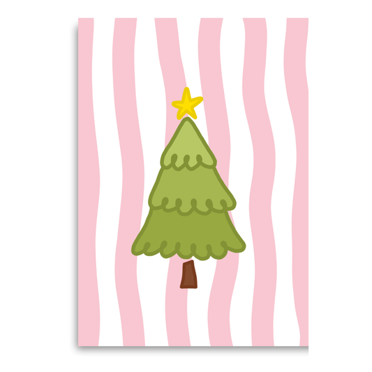 Pink Stripe Christmas Cards