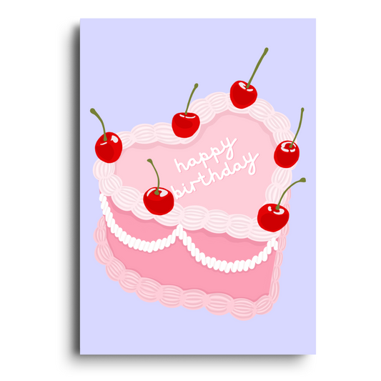 Happy Birthday Heart Cake Card