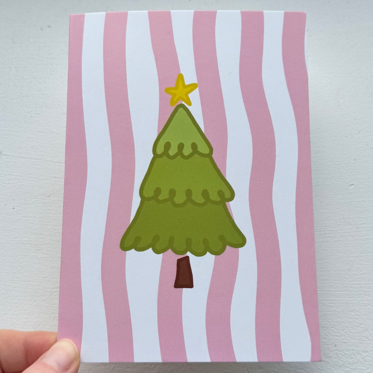 Pink Stripe Christmas Cards